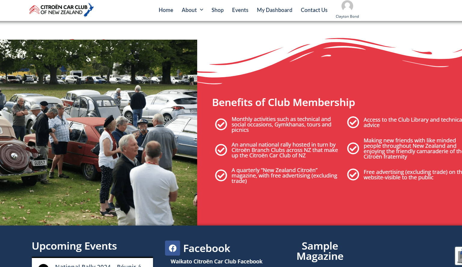 screenshot of membership section